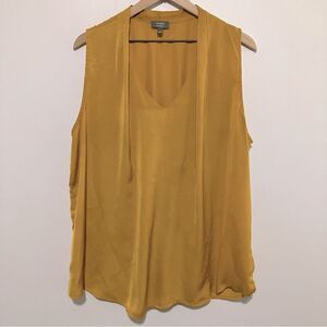 Ninety Clothing Co Flowy Mustard Yellow Sleeveless Top Women Size XL